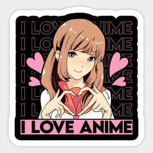 Cute I Love Anime Girl Japanese Kawaii Obsessed Sticker